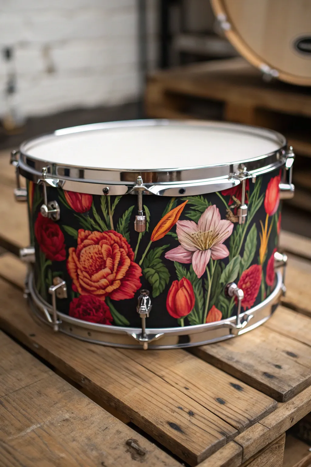 Transform your drum set into a blooming masterpiece with exquisite floral wraps.