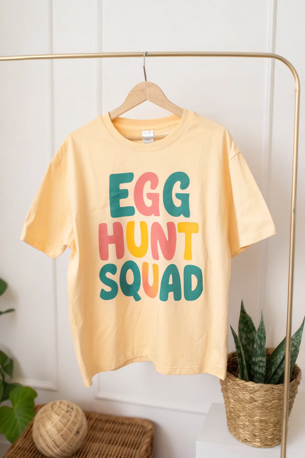 Get ready to rally your 'Egg Hunt Squad' in style with this vibrant and minimalist Easter tee!