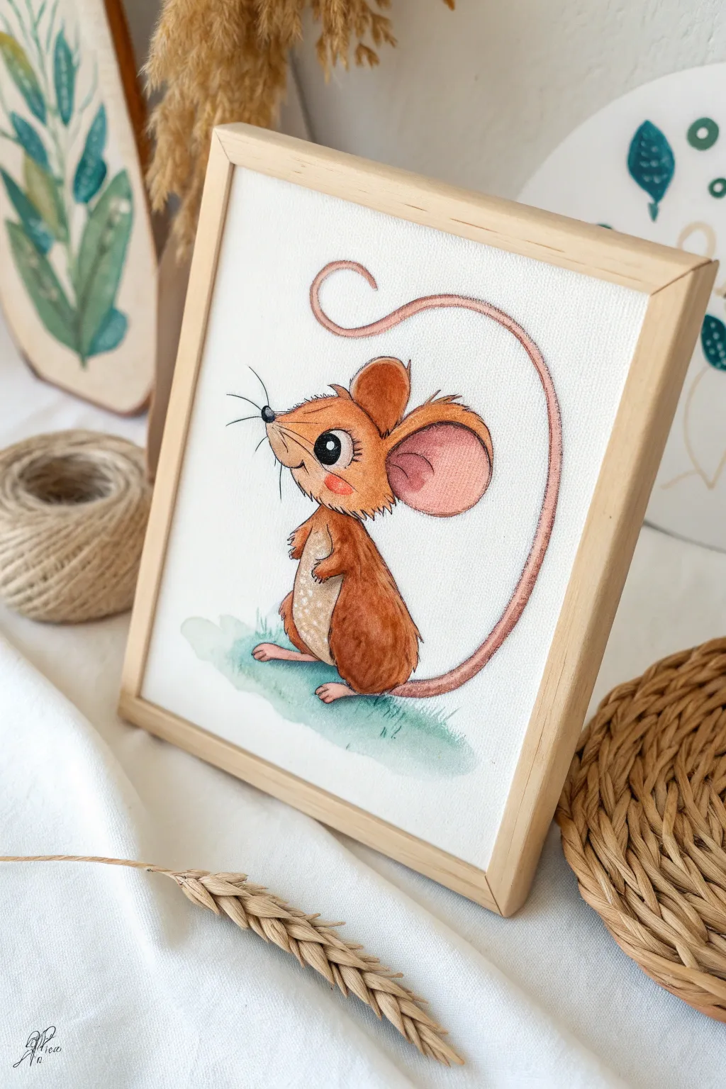 Embrace whimsy with this simple yet charming mouse painting – perfect for adding a touch of playful elegance to your space.