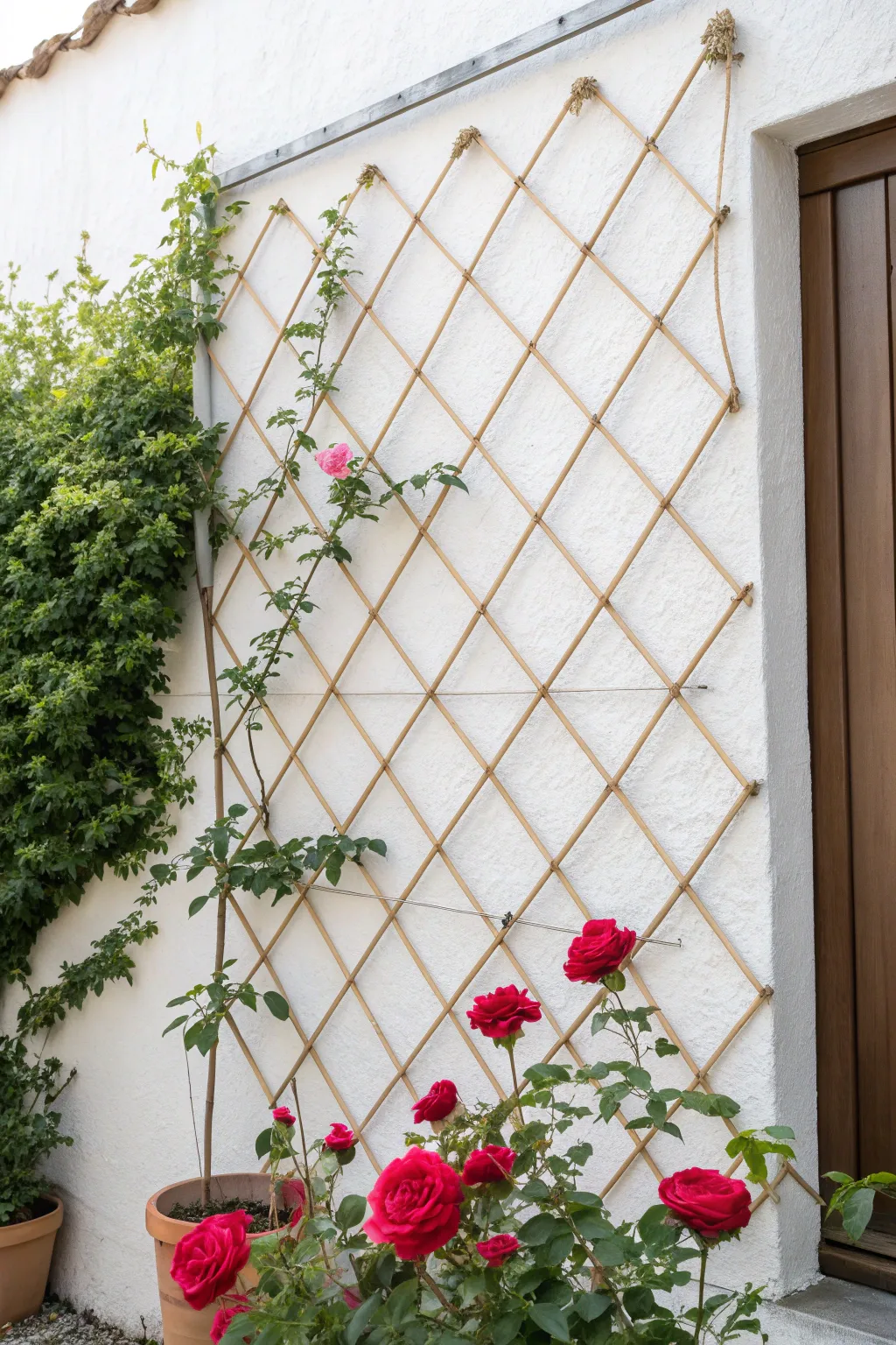 Embrace simplicity and natural beauty with this DIY garden twine trellis for your climbing plants. 🌿✨