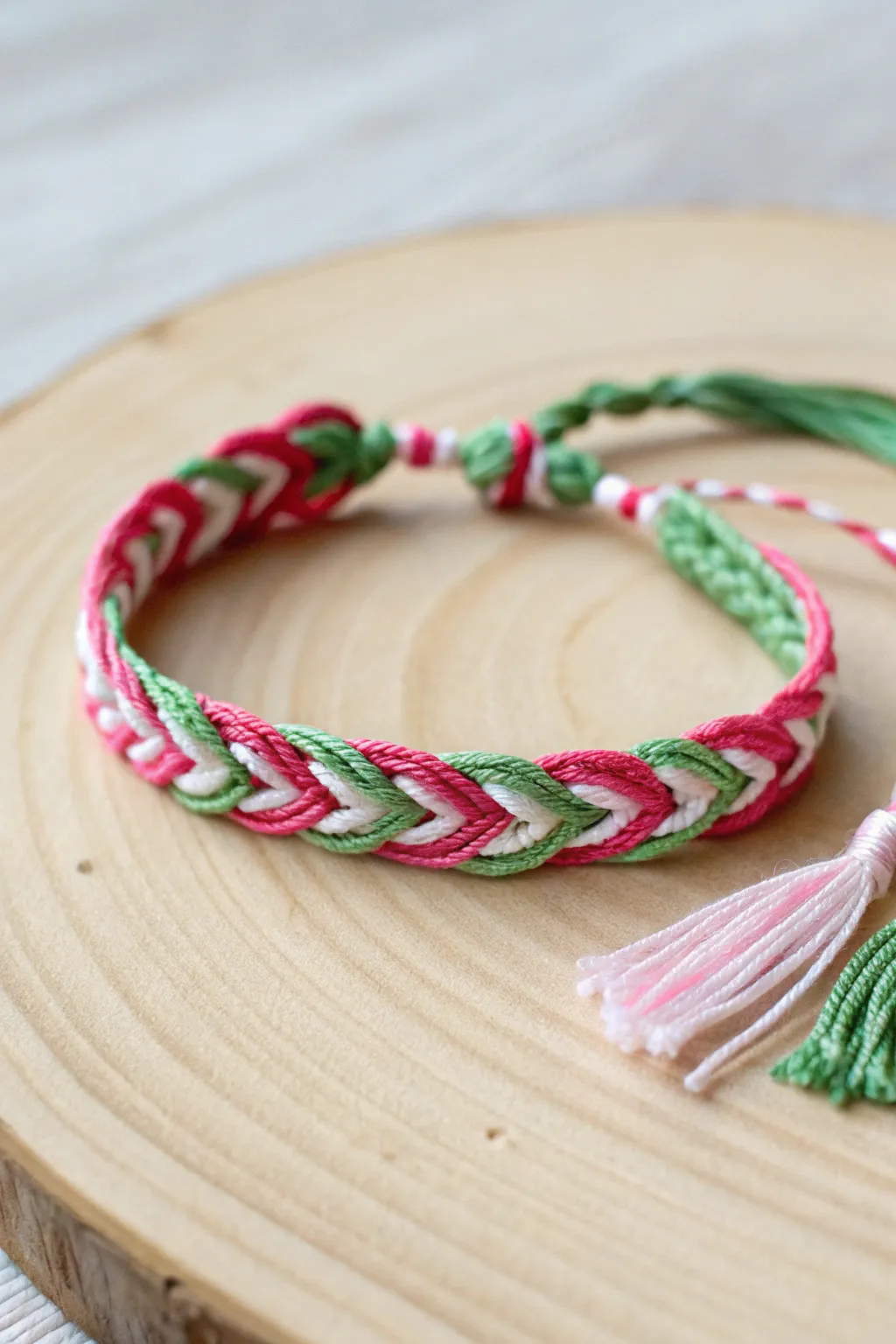 Embrace summer vibes with the vibrant Watermelon Twist friendship bracelet—where simplicity meets striking color!