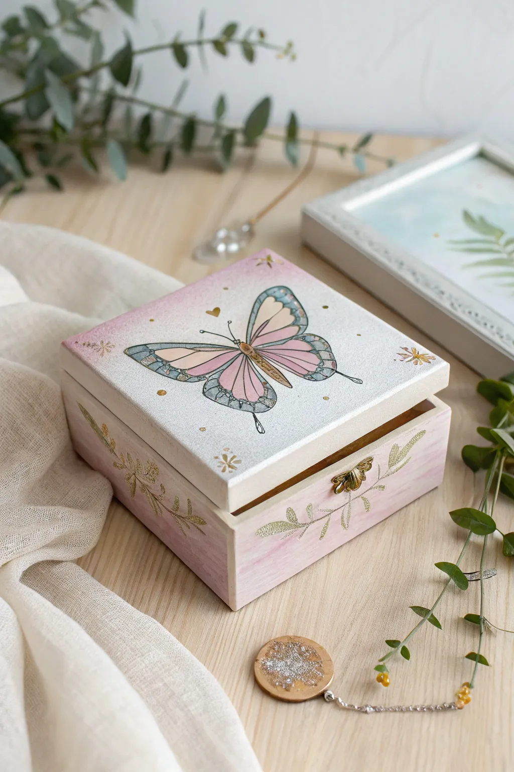 Capture the essence of love and creativity with this beautifully crafted butterfly jewelry box - a perfect gift for Mother's Day.
