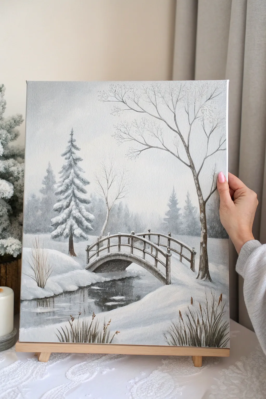 Embrace the serene beauty of a Winter Wonderland with minimalist charm and bold craftsmanship.