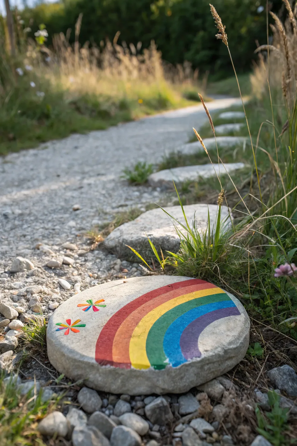 Add a splash of color to your garden with this rainbow-inspired stepping stone!
