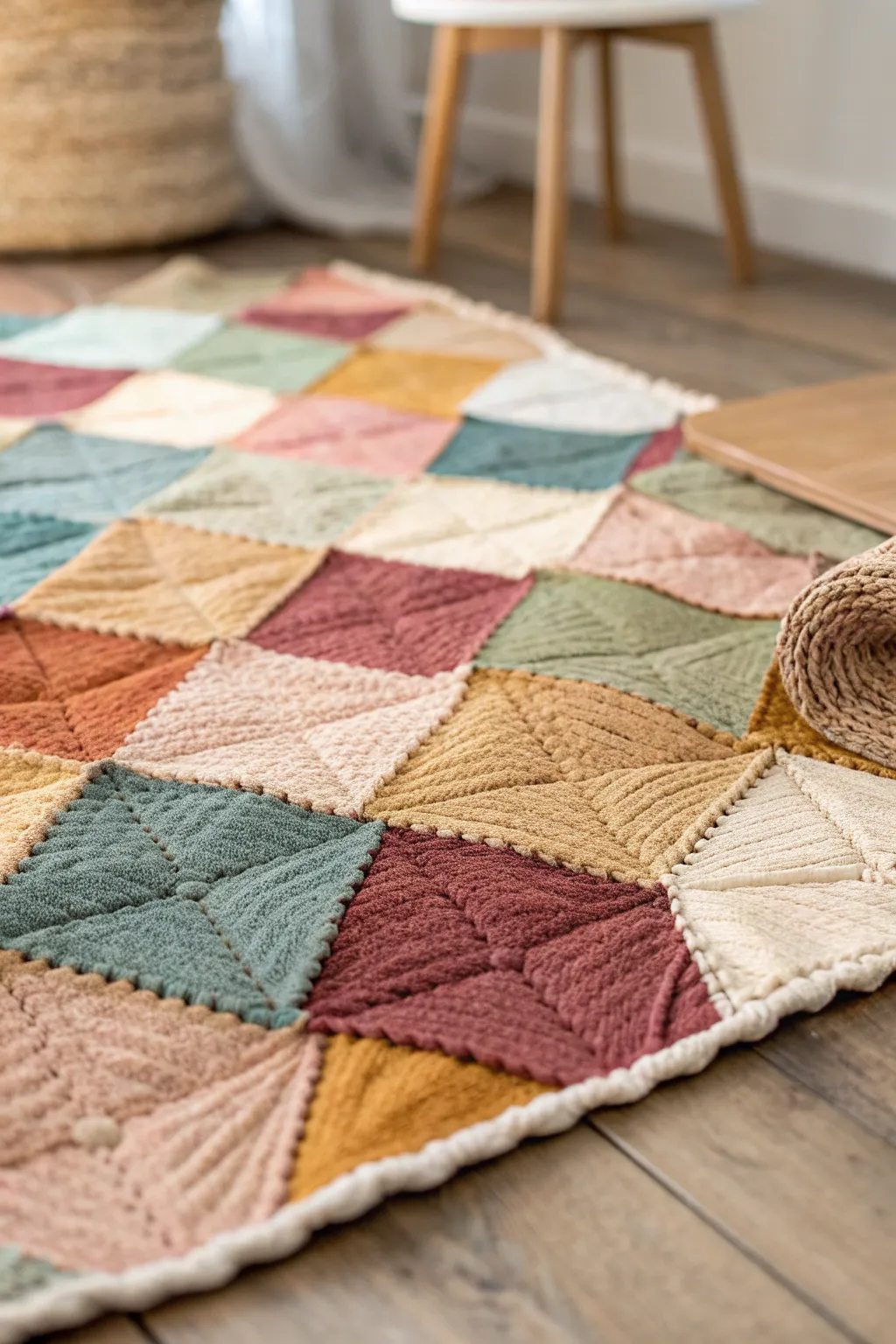 Transforming fabric scraps into art: Discover the beauty of textured tessellations.