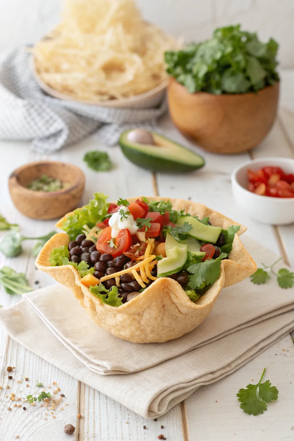 Elevate your salad game with this stunning taco salad bowl—where minimalist design meets bold flavors!