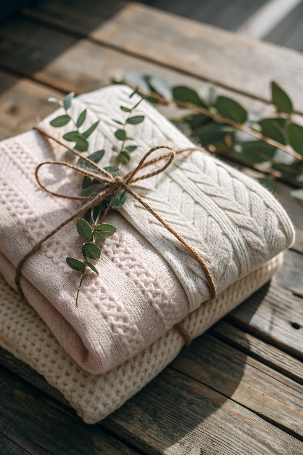 Transform old into gold: Cozy up your gifts with sweater chic wrapping. #EcoFriendlyGifting #UpcycleWithStyle