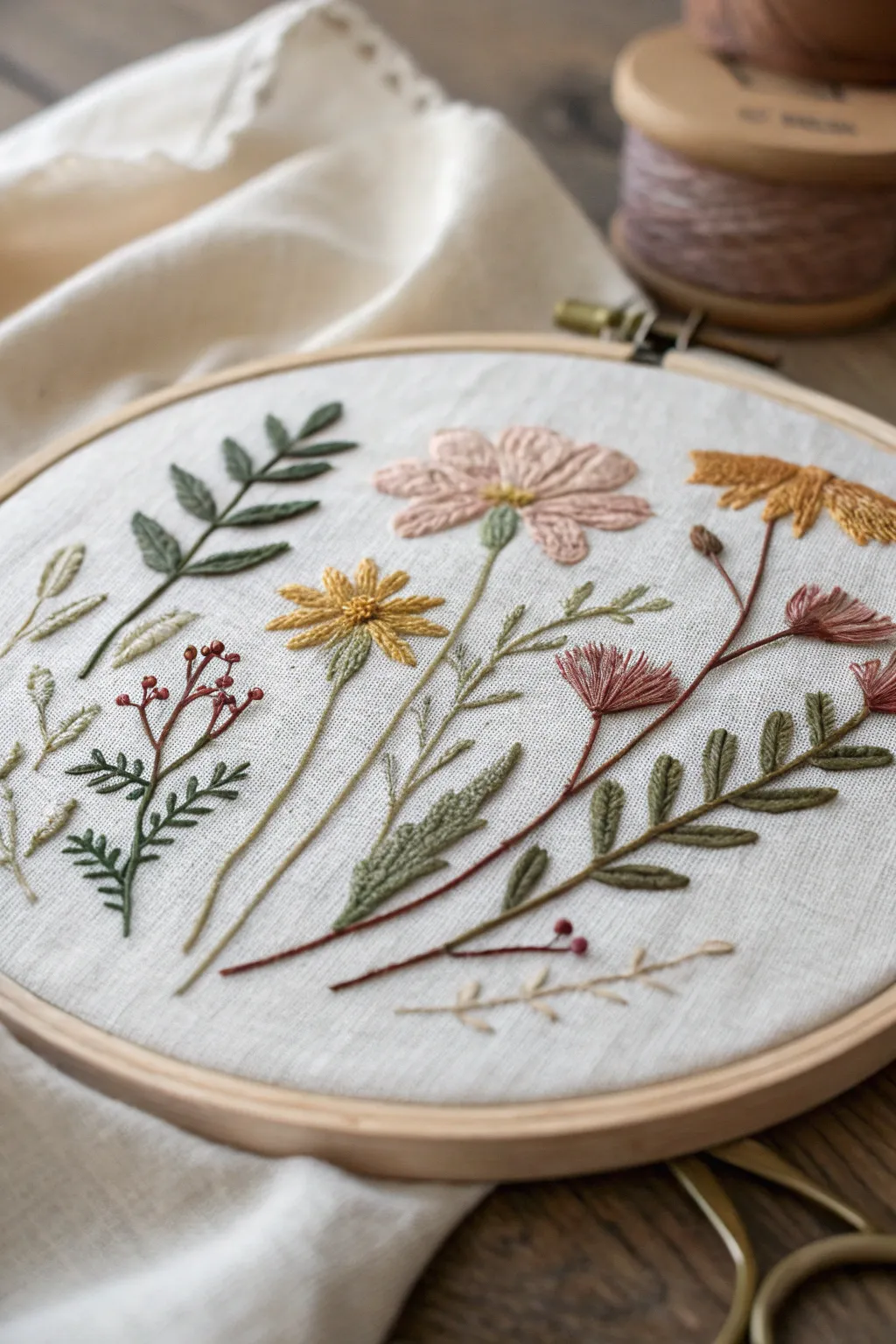 Embrace the seasons with timeless embroidery that brings nature's beauty to your design.