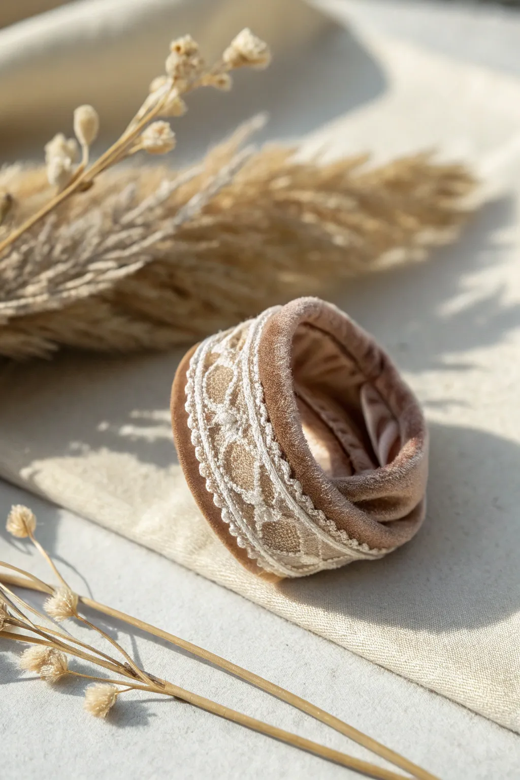 Elevate your style with the softness and elegance of textured fabric rings.