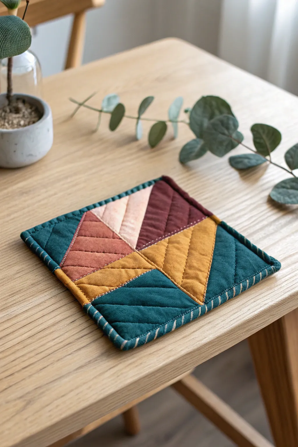 Add a touch of handcrafted charm to your home with these stunning quilted coasters.