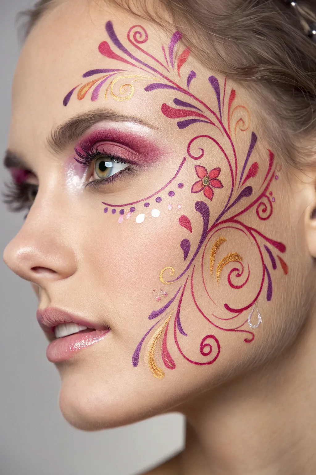 Enchant your look with floral swirls that dance with elegance and color.
