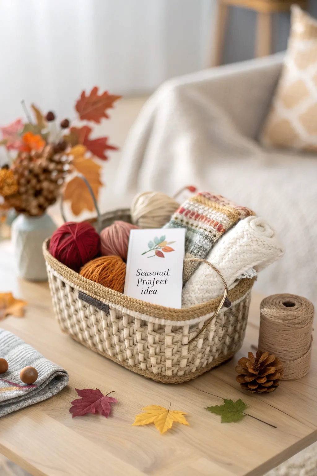 Embrace the art of gifting with this cozy craft basket, perfect for fall inspiration!