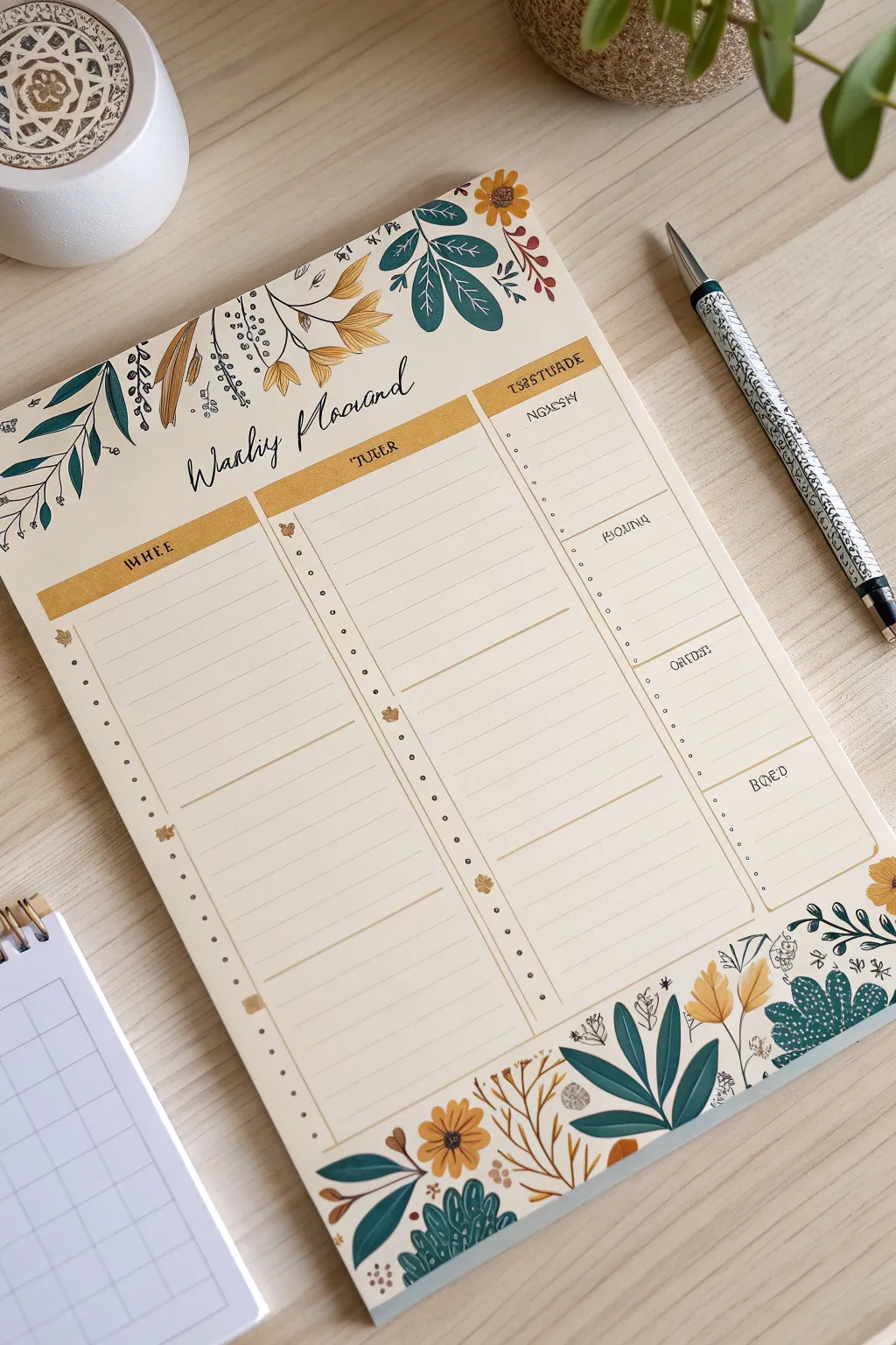 Elevate your weekly organization with a touch of Scandinavian minimalism and Boho charm.