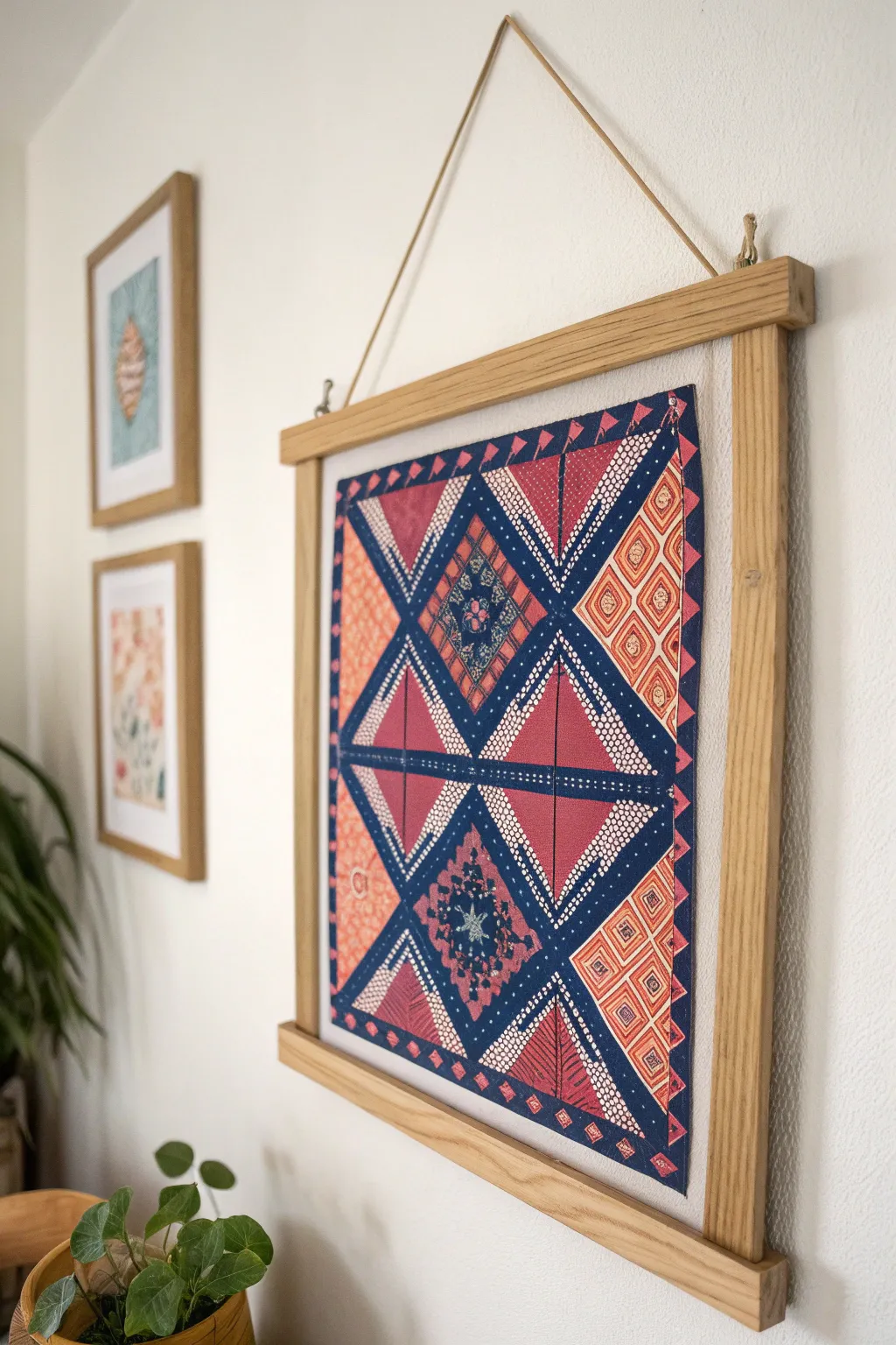 Add a vibrant touch to your space with stunning fabric wall art crafted from your favorite fat quarters. Perfect for those who love simplicity with a splash of color!
