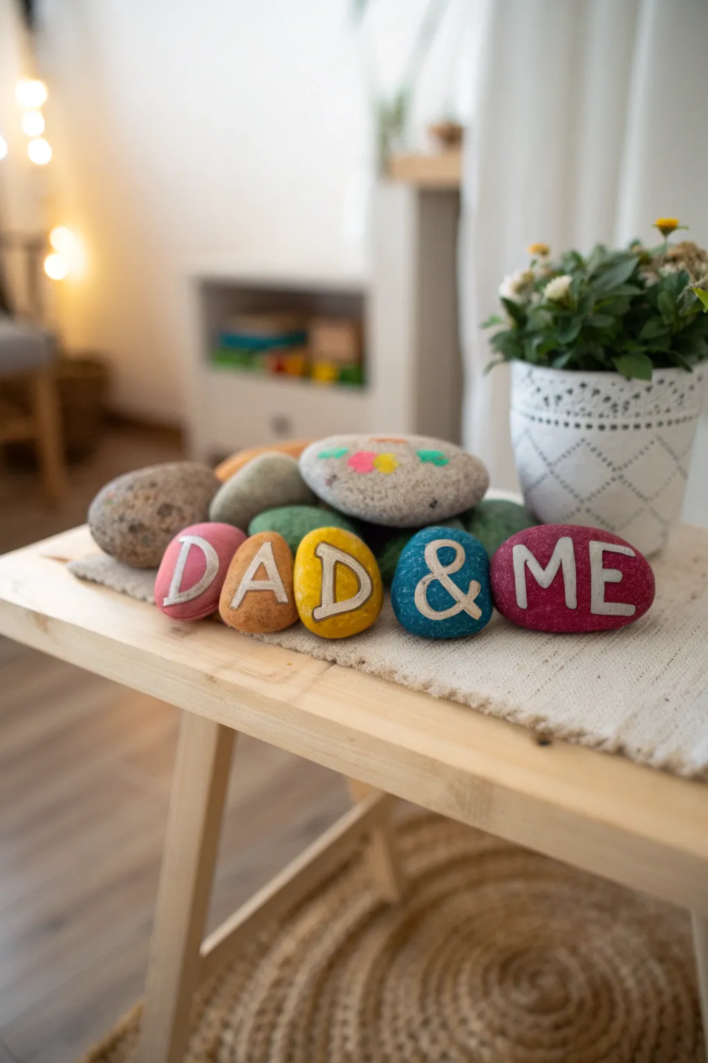 Celebrate Father's Day with a colorful 'Dad & Me' rock art project that brings creativity and nature together!