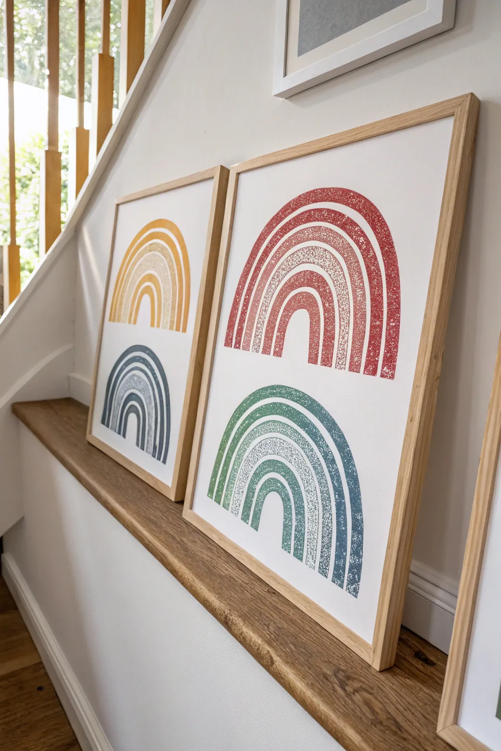 Embrace creativity with a fingerprint rainbow that brightens any space with a touch of artisan charm.