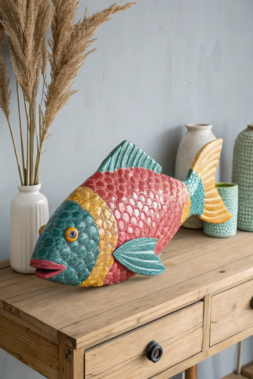 Discover the art of texture with bubble wrap fish prints, where bold colors meet minimalist design.