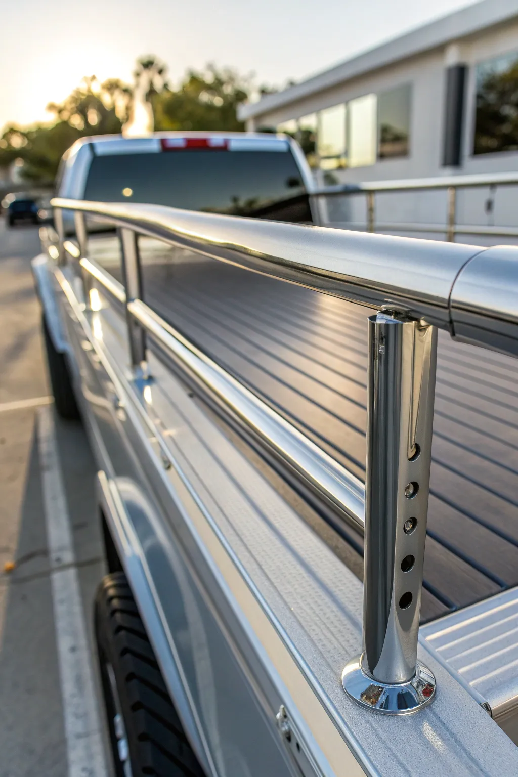 Elevate your ride with the modern elegance of sleek aluminum rails.