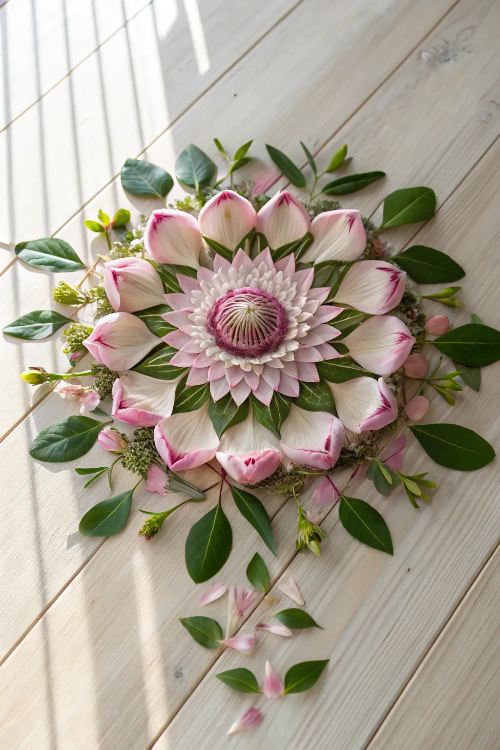 Find serenity in simplicity with this earthy flower mandala, a perfect blend of nature and artistry.