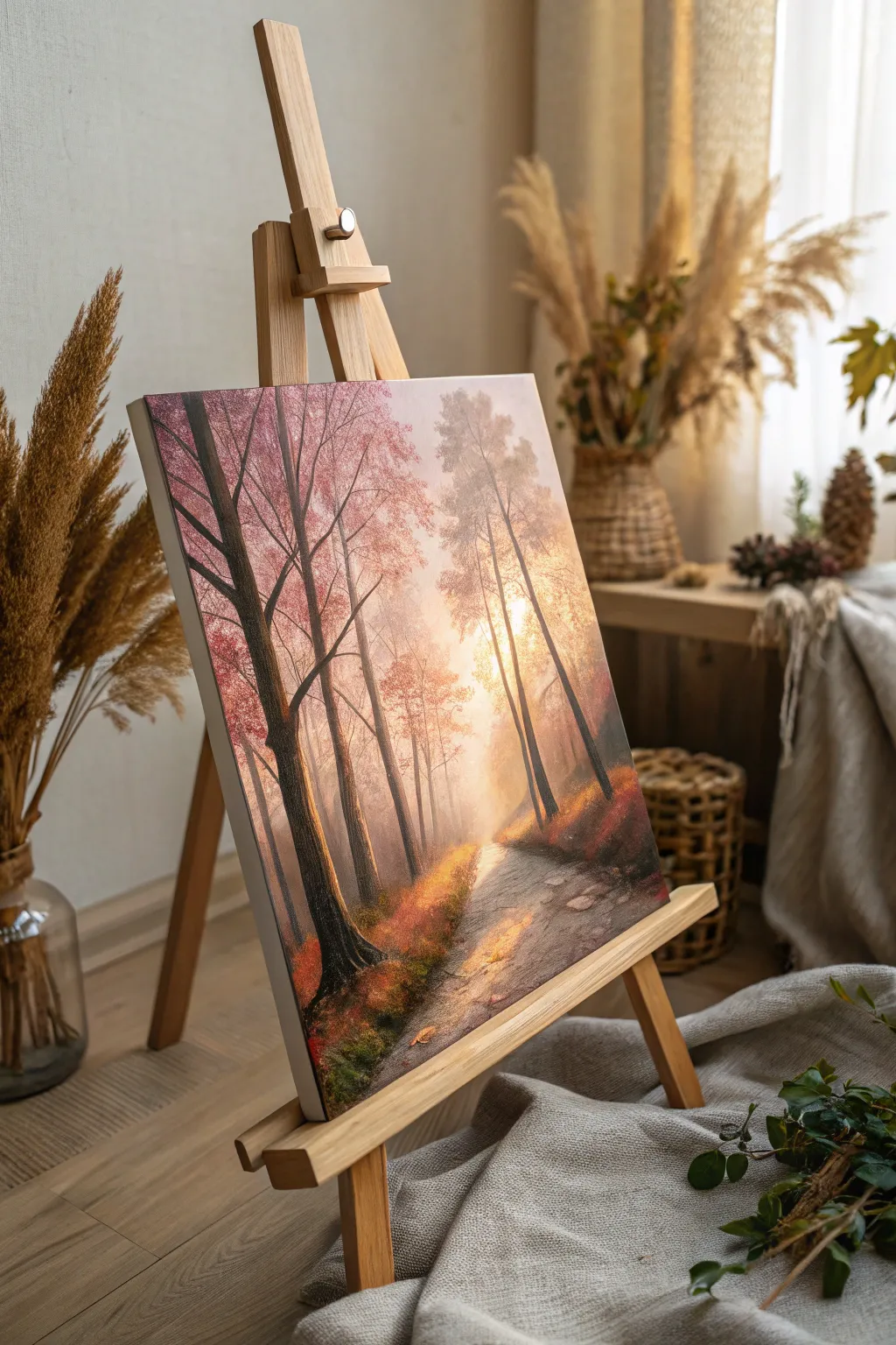 Embrace the magic of the golden hour with serene forest hues.