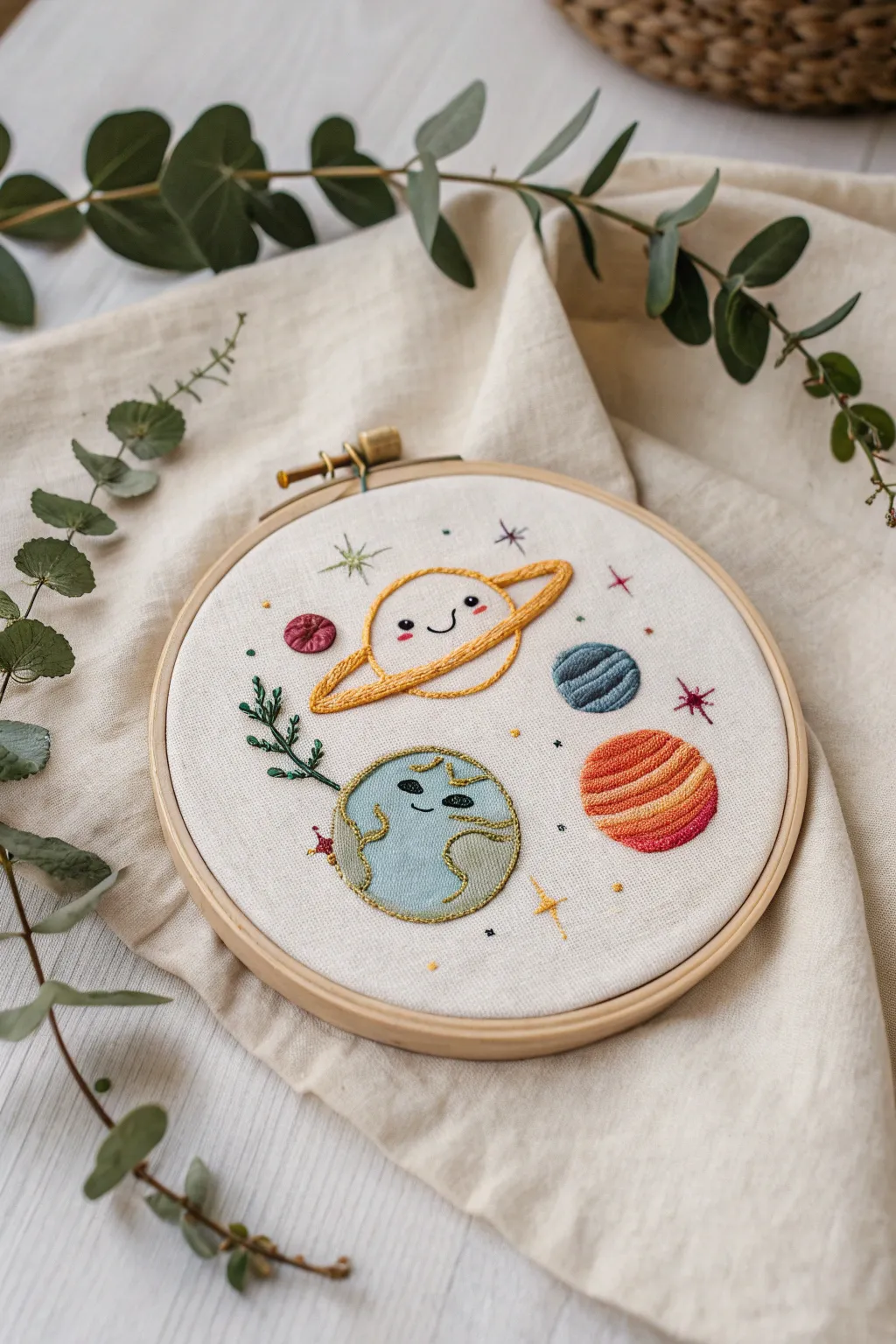 Stitch your own joyful universe with these Happy Planets!