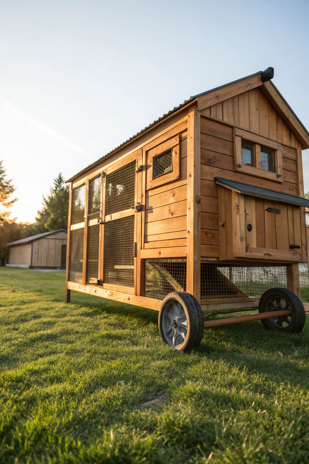 Roll into a new view: The ultimate portable chicken coop for happy hens and a healthy lawn.