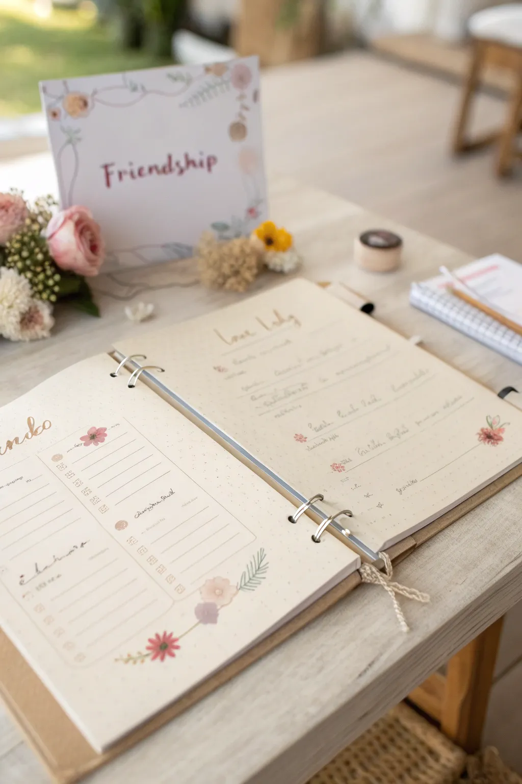 Capture your journey of friendship with a minimalist timeline scrapbook.
