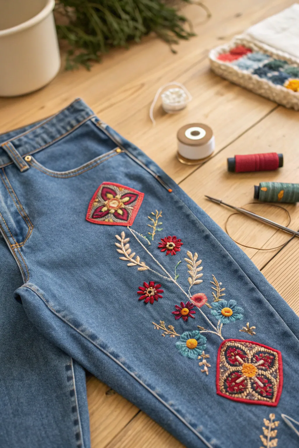 Transform your old denim into a canvas of creativity. Discover the beauty of upcycled fashion with personalized embroidery.