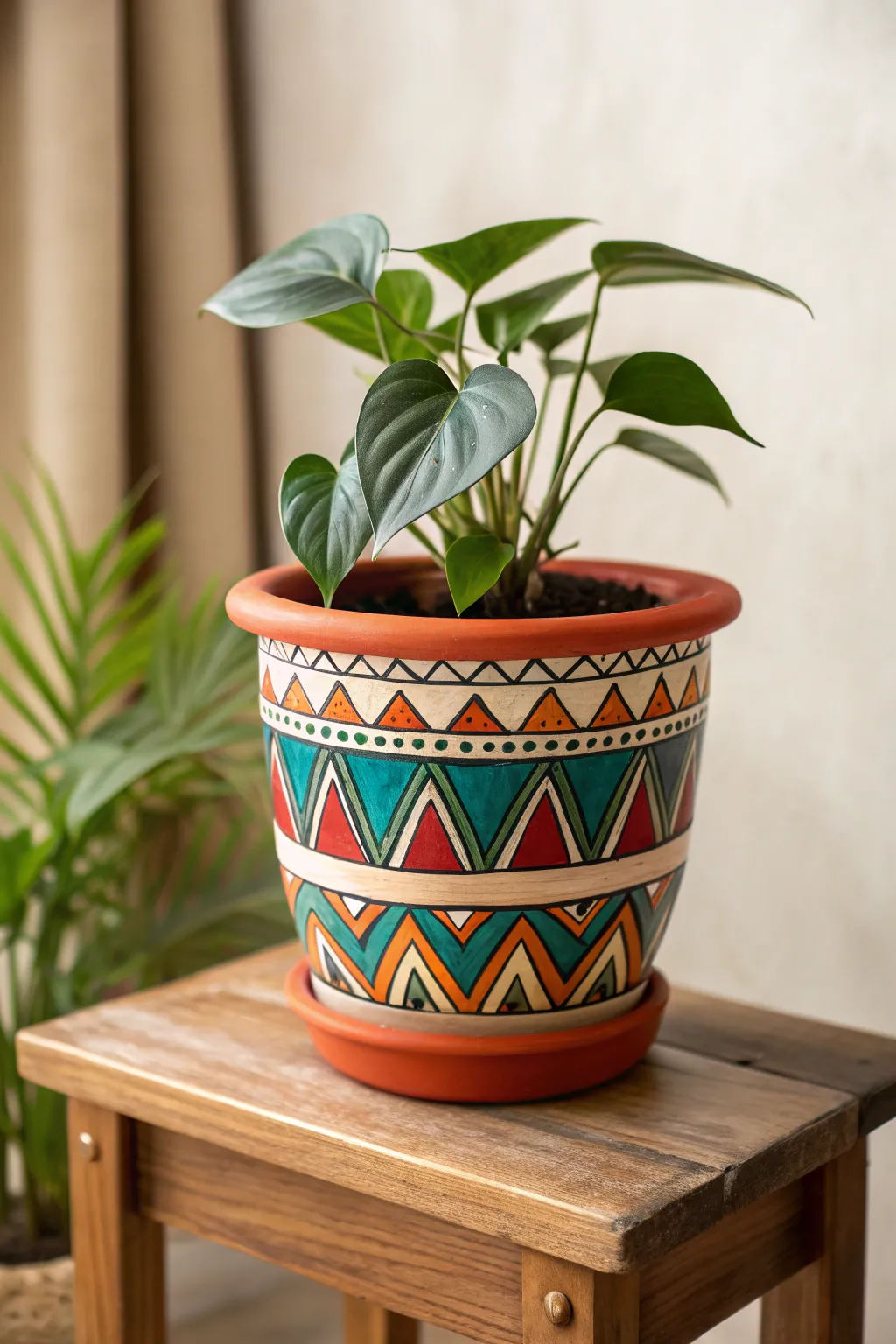 Express your creativity with vibrant painted plant pots—a perfect blend of nature and art for your home decor.