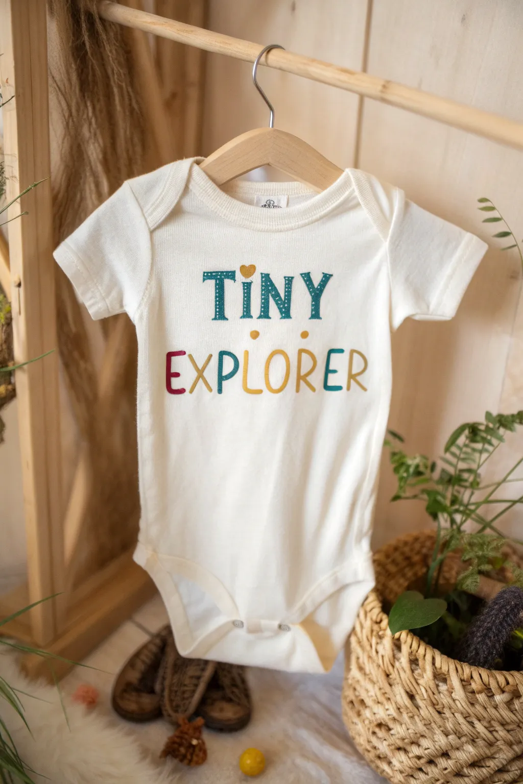 Embrace the adventurous spirit with this charming 'Tiny Explorer' onesie, perfect for your little wanderer!