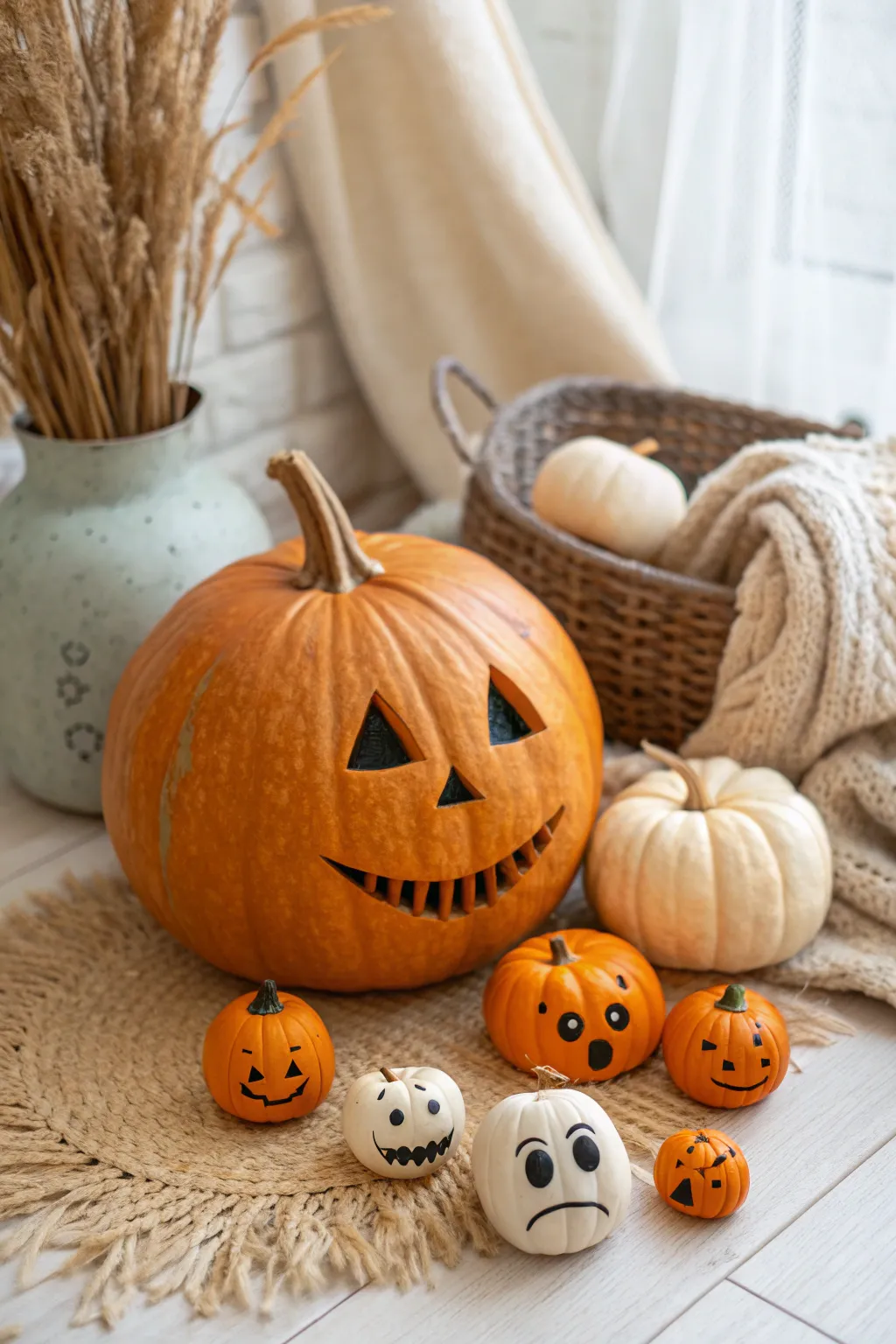 A whimsical pumpkin rebellion: tiny pumpkins take the stage!