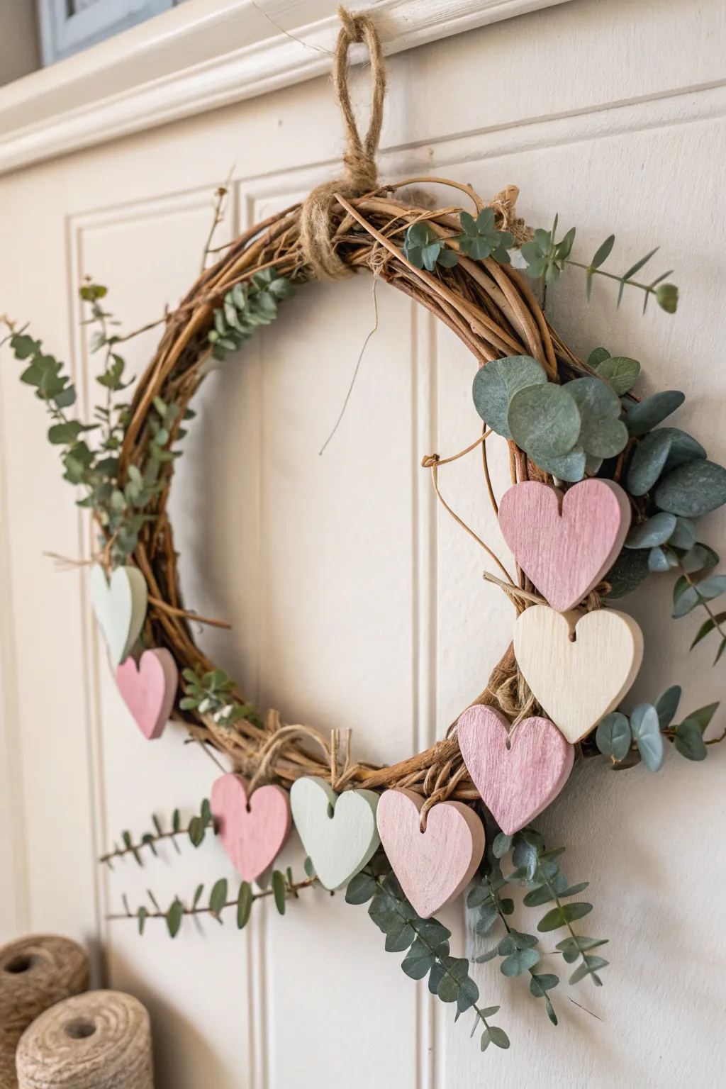 Add a touch of handcrafted love to your space with this charming mini Valentine wreath. Perfect for a cozy, minimalist vibe!