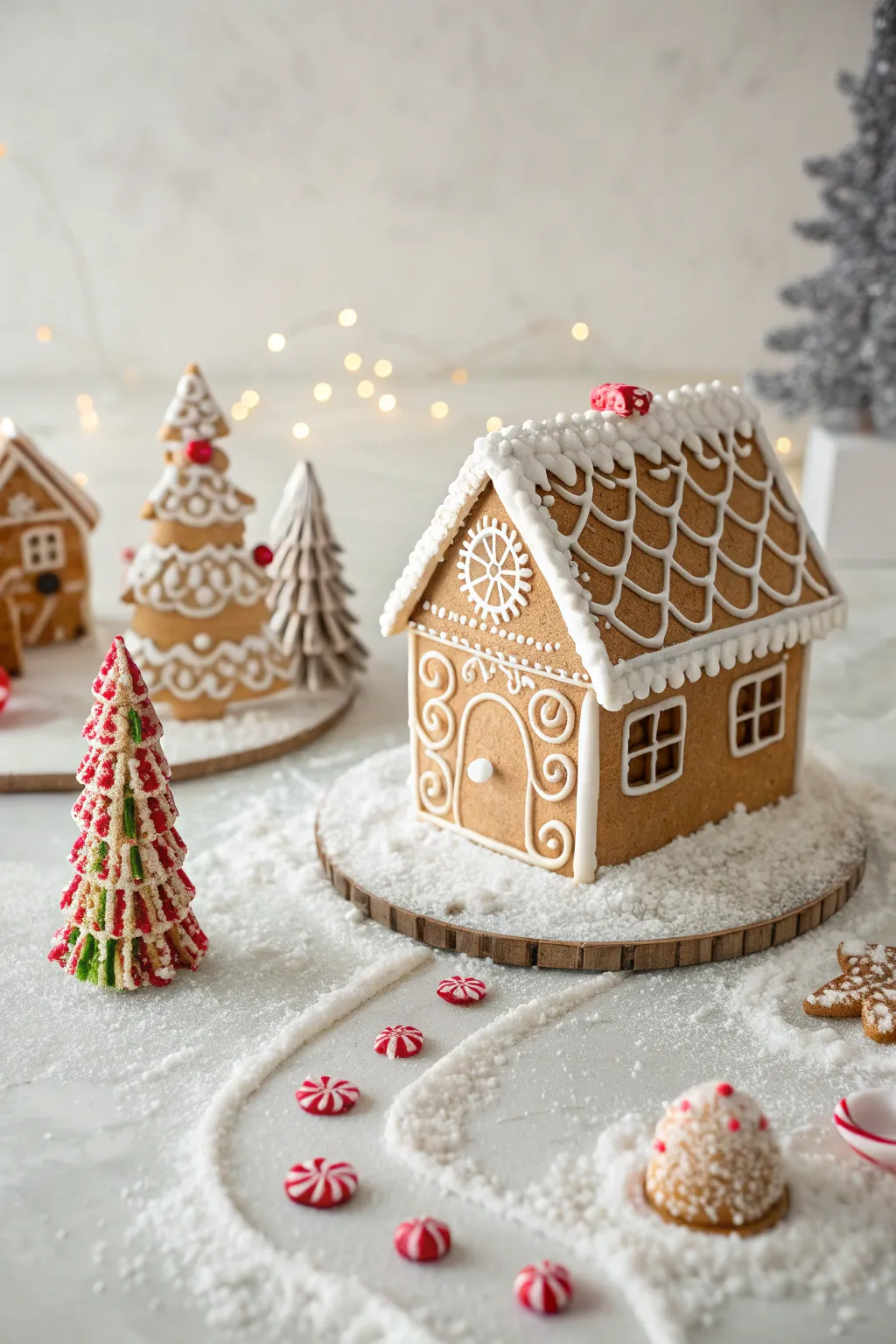 Discover the charm of a whimsical gingerbread village, where simplicity meets artistry.