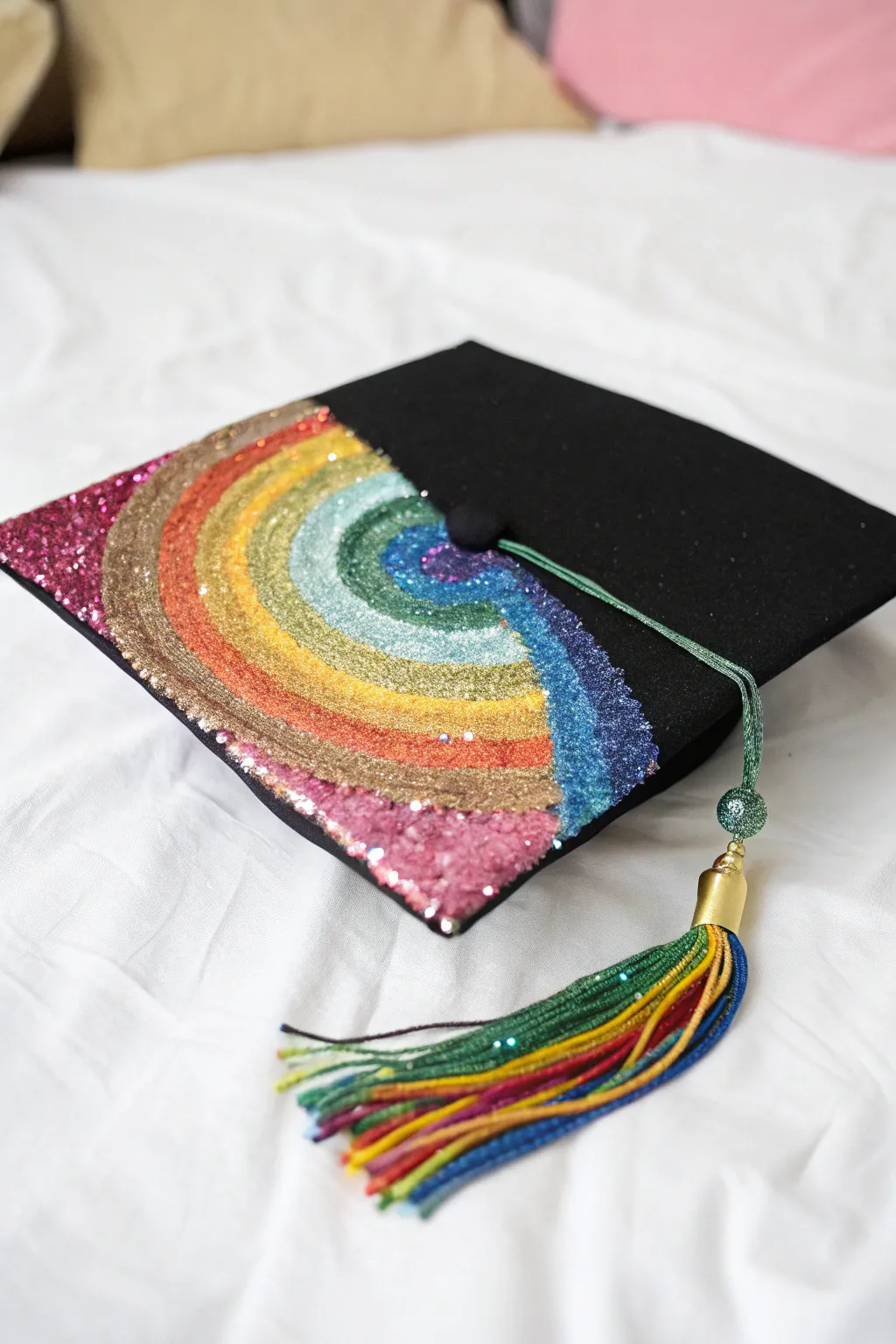 Wear your happiness with a burst of rainbow glitter magic!