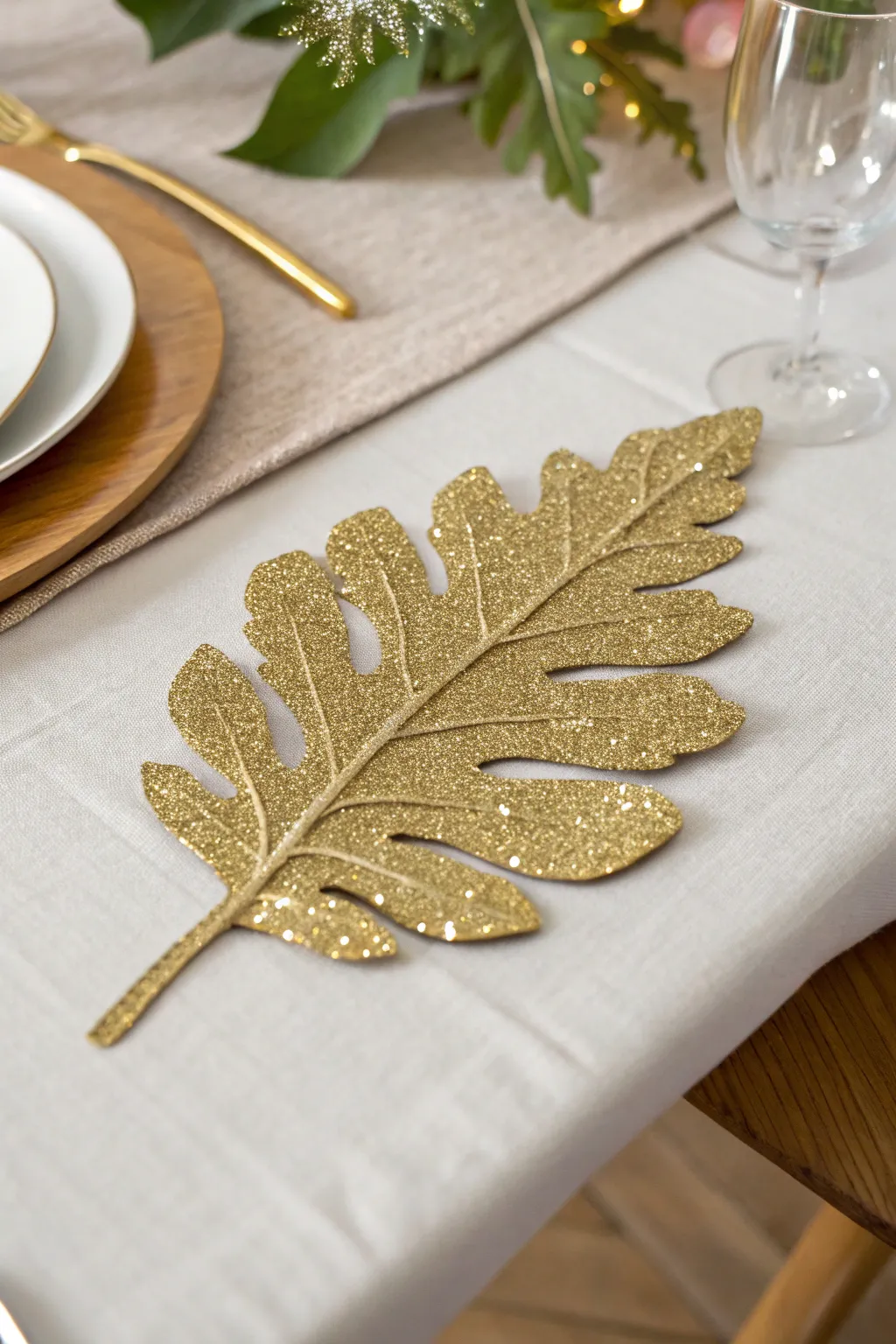 Elevate your dining experience with a touch of sparkle and minimalistic elegance. 🌿✨ #GlitterTableAccent
