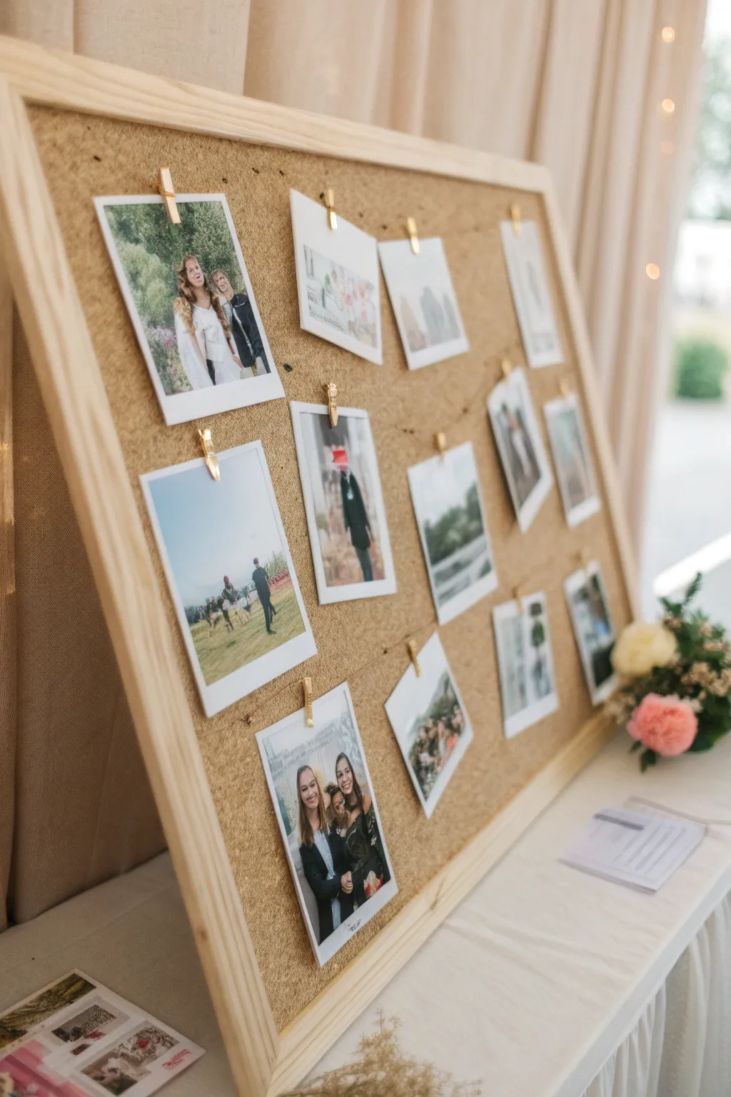 Celebrate achievements with a personalized touch: a stunning photo corkboard for memorable moments.