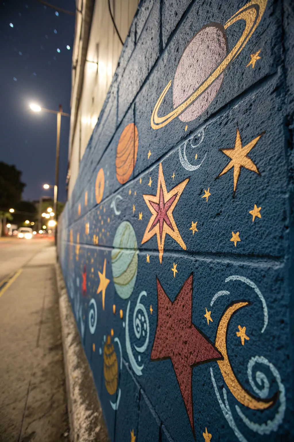 Transform your space into a cosmic haven with celestial stencil art.