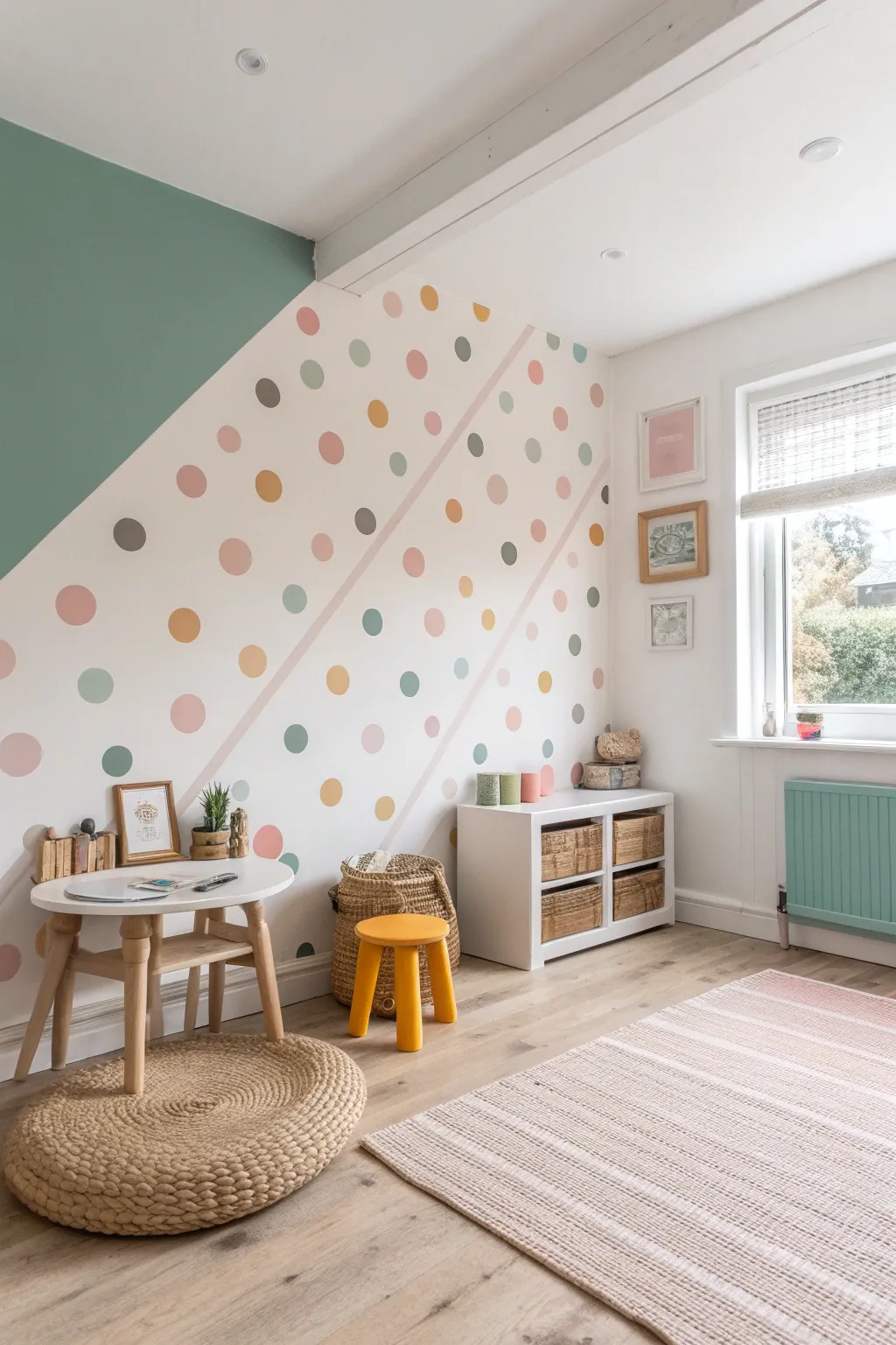 Playful Polka Dots: Elevate your playroom with a touch of whimsy and style. 🎨✨