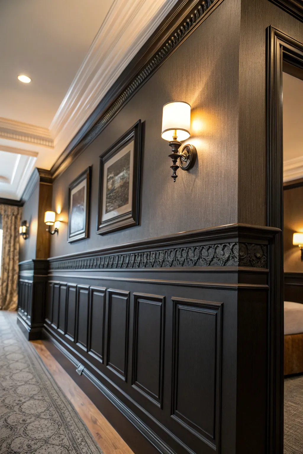 Elevate your space with the striking elegance of bold black trim.