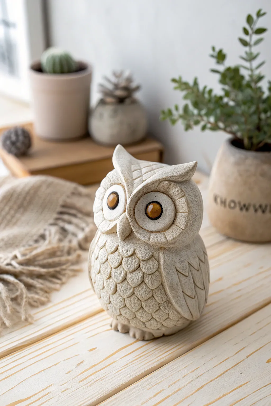 Charming Clay Owl: Add a whimsical touch to your Halloween decor with this handcrafted beauty.