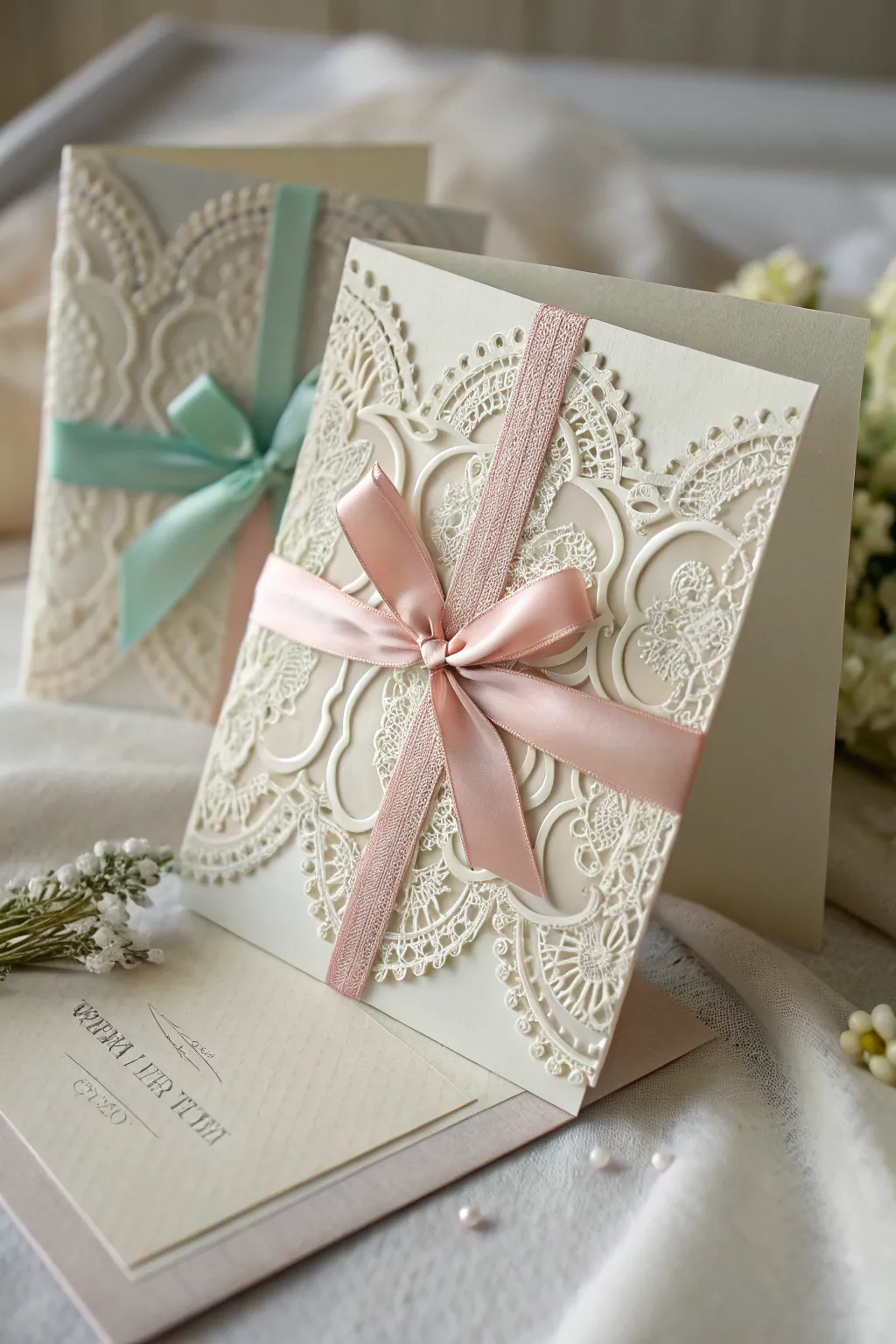 Celebrate your best friend with a touch of vintage elegance: a handmade card adorned with lace and ribbon.