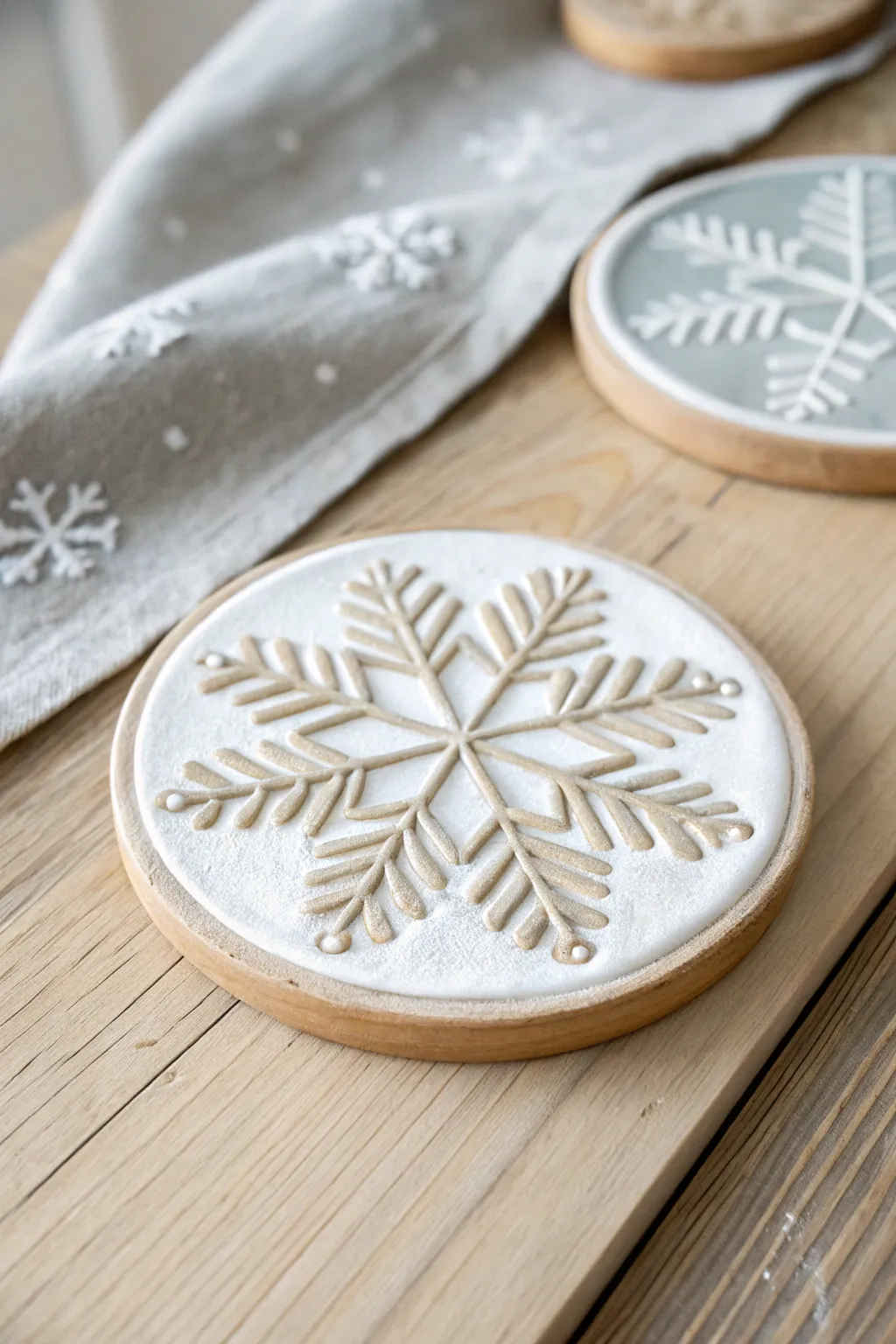 Elevate your holiday decor with these exquisite handmade snowflake coasters, where minimalist elegance meets seasonal charm.