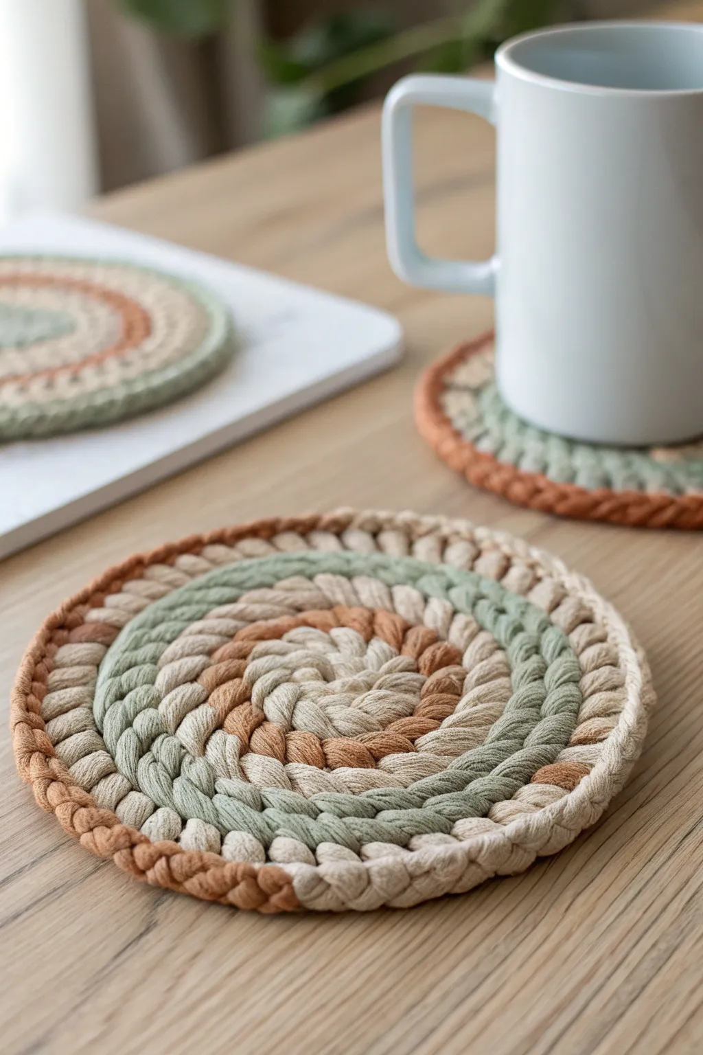 Elevate your table decor with these charming handmade woven coasters – where simplicity meets artistry.