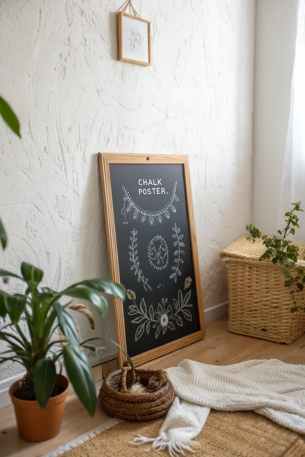 Transform your space with a dynamic chalkboard poster that evolves with your creativity and mood.