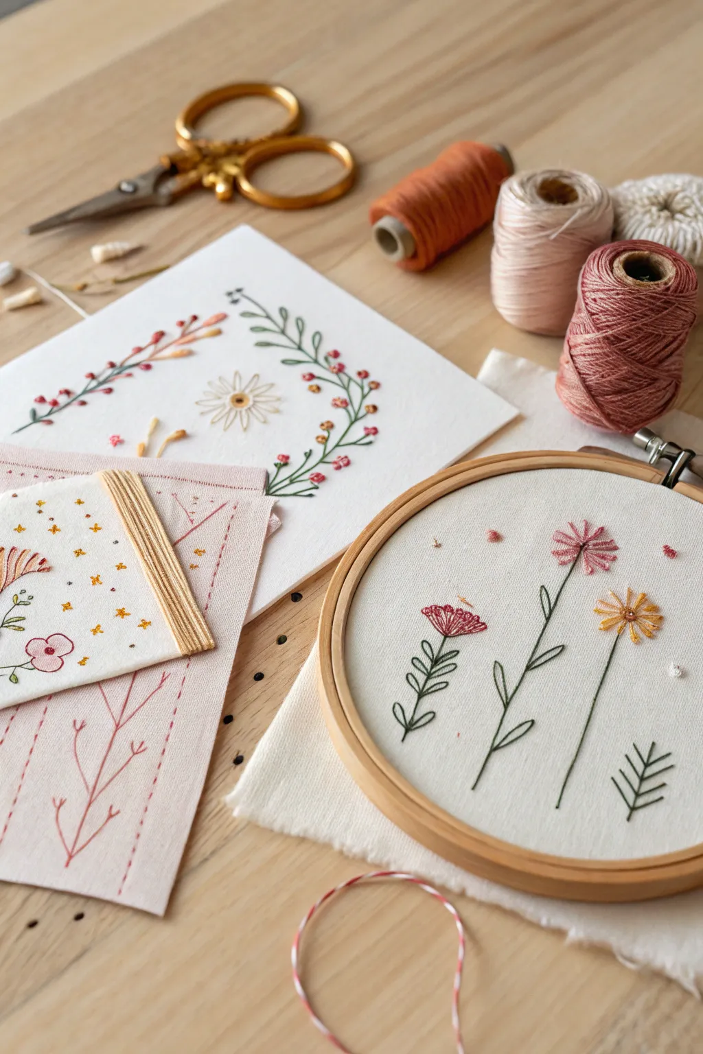 Crafting beauty in simplicity: Discover the charm of embroidered postcards.