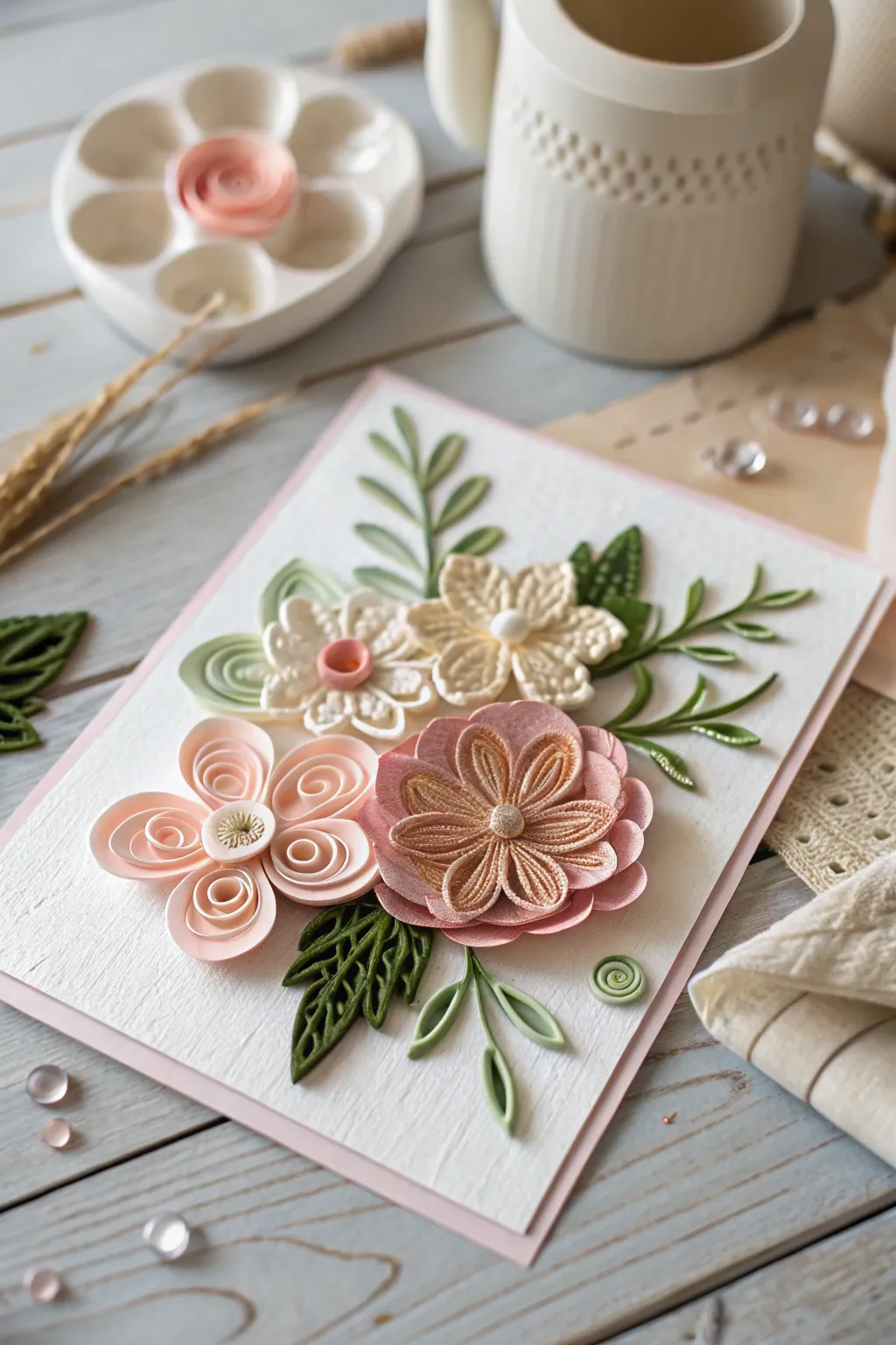 Bring the beauty of nature to your Valentine’s Day with handcrafted 3D paper flowers. 🌸✨ #HandmadeWithLove #MinimalistBeauty