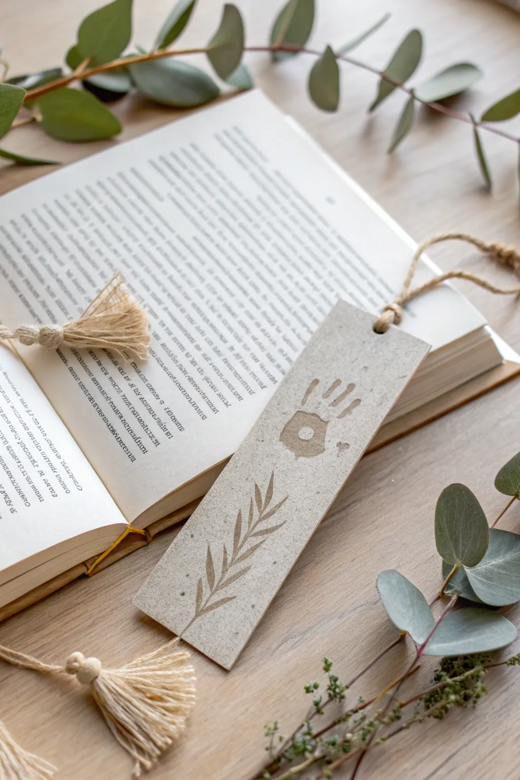 Add a personal touch to your reading with handmade handprint bookmarks, blending simplicity and natural beauty.