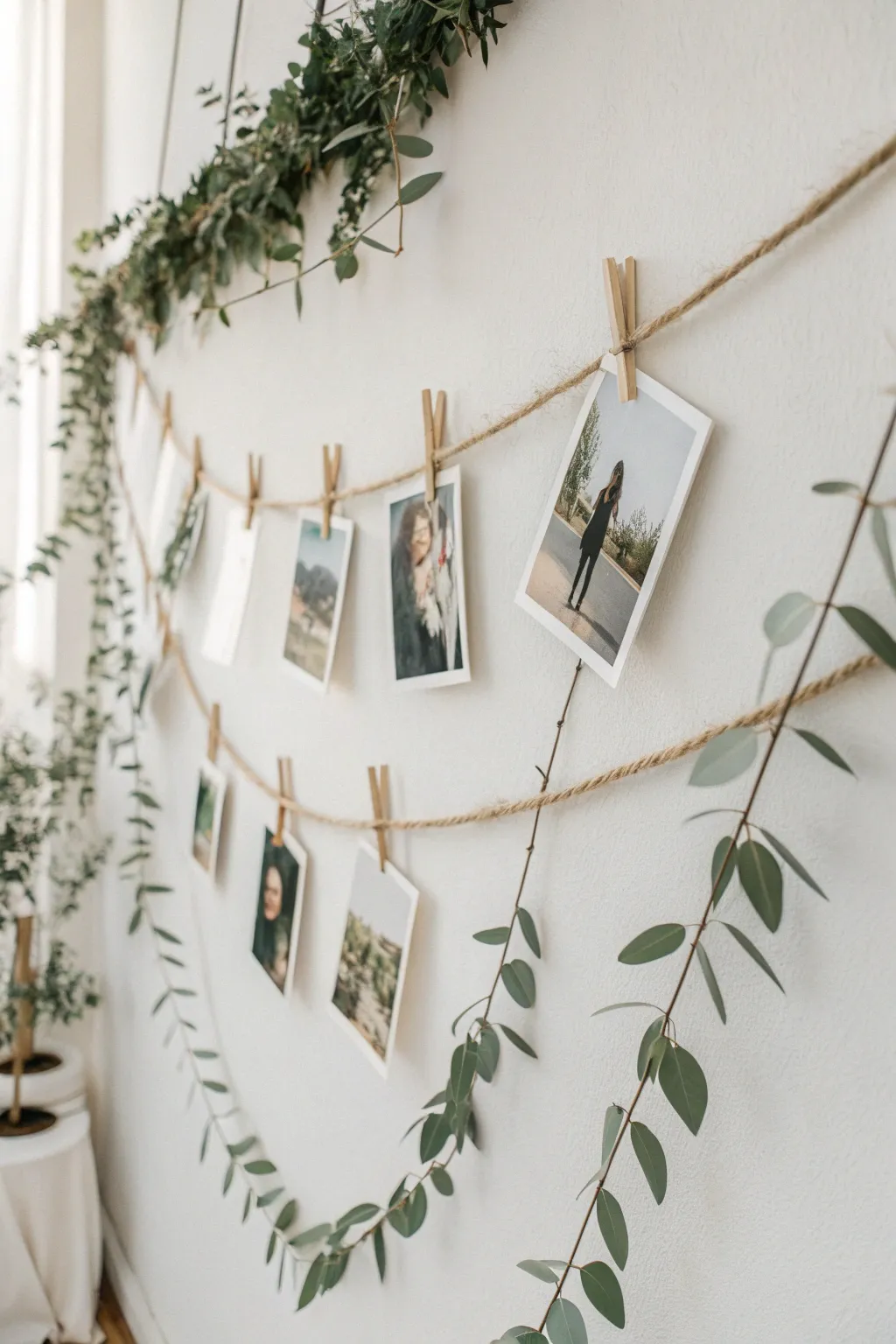 Breathe life into your photo display with a touch of greenery.