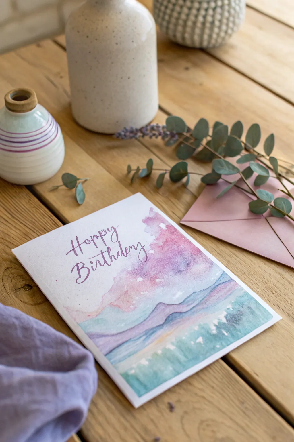 Embrace the art of simplicity with a watercolor wonder birthday card, where every brushstroke tells a story of joy and celebration.