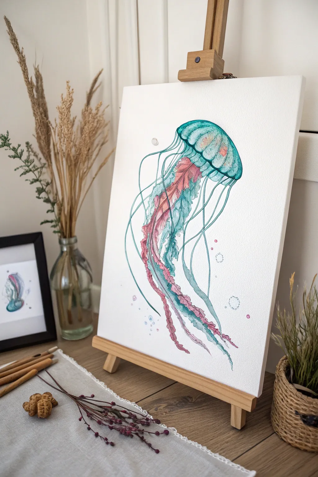 Dive into the vibrant depths of creativity with this stunning highlighter jellyfish artwork.